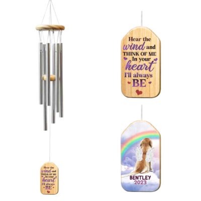 Pet Memorial Wind Chime - Loss of Pet Sympathy Gift - Outside Pet Memorial - Pet Loss - Sketch Dog Cat Loss Sign for Garden