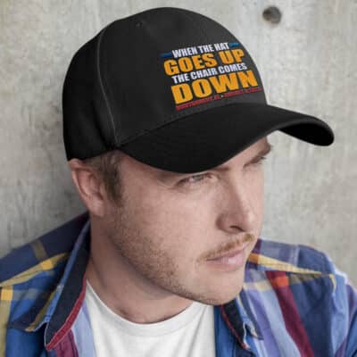 Alternative view of When The Hat Goes Up The Chair Comes Down Funny Twill Cap - I Survived The Riverboat Brawl Alabama Snapback Hat