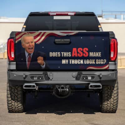 Alternative view of Just A Second Sliding A Biden Funny Dog Pooping Truck Tailgate Decal Sticker Wrap - Vinyl Graphic Decal Bumper Sticker