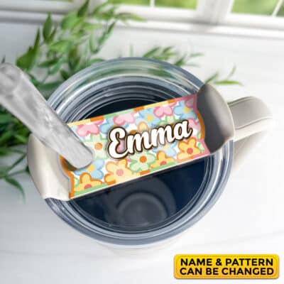 Personalized Name Tag for Tumbler Lid - Custom Design Name Plate