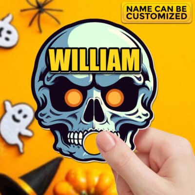 Halloween Theme Personalized Tumbler Name Tag - Custom Cute Spooky Name Tumbler Tag