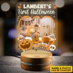 Personalized Photo First Halloween 2D LED Light - First Halloween For New Baby Gift Night Light