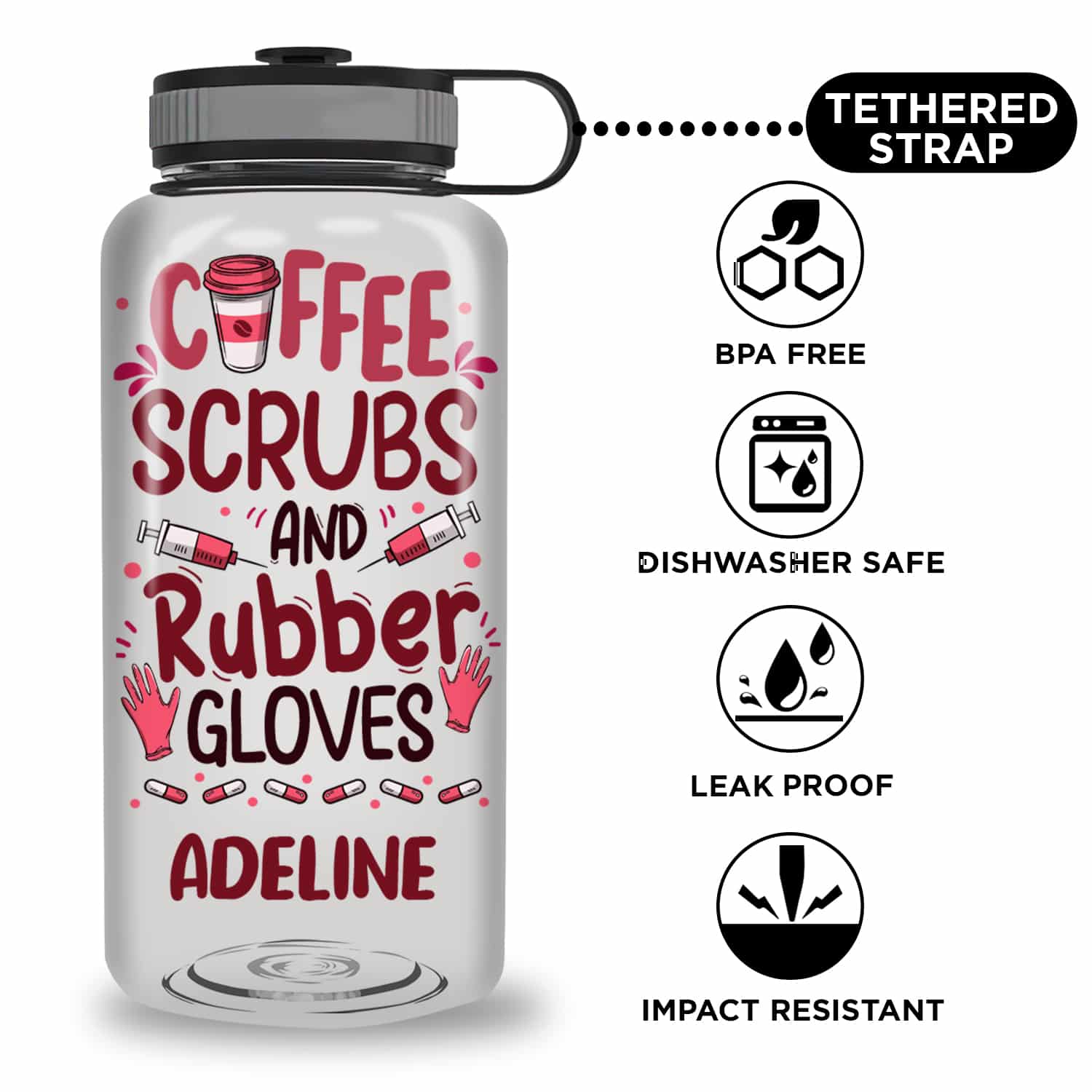 34OZ Tracker Water Bottle Mockup KeyFeature 2
