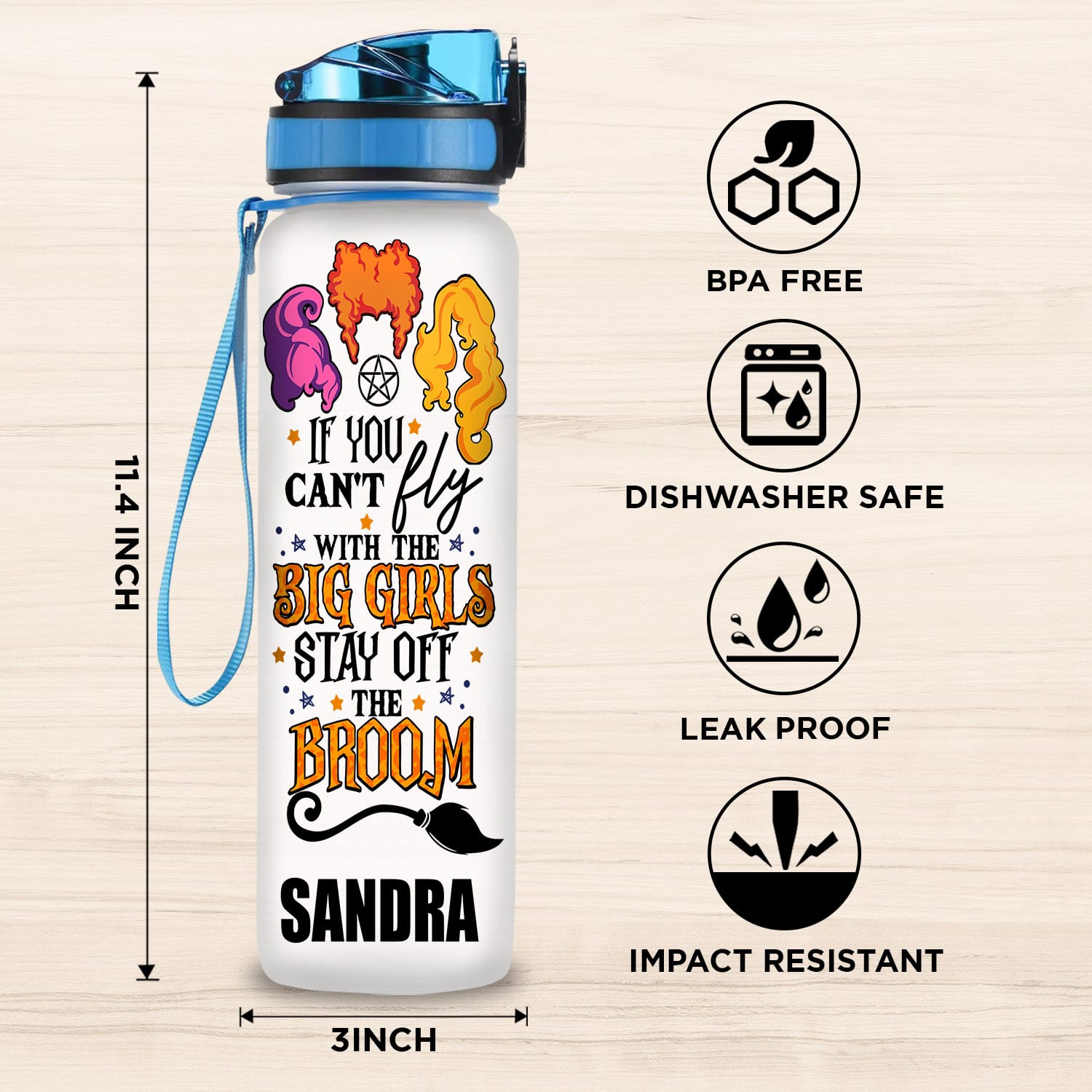 32OZ Tracker Water Bottle Mockup KeyFeature 1