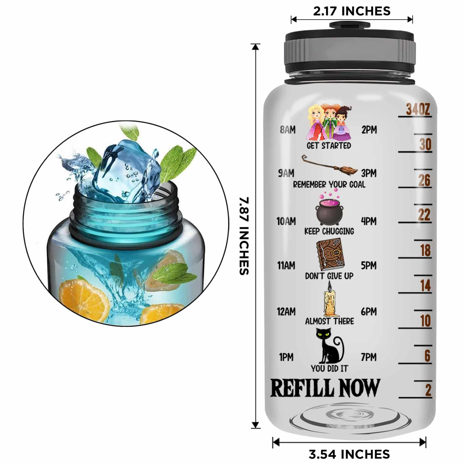 34OZ Tracker Water Bottle Mockup KeyFeature 1