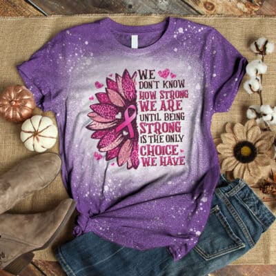 Alternative view of Breast Cancer Awareness Survivor In October We Wear Pink Bleached Shirt