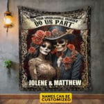 Personalized Til Your Unsolvable Murder Do Us Part Couple Halloween Fleece Blanket - Woven Blanket