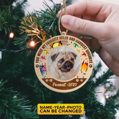 Alternative view of Personalized You Were My Favorite Hello And Hardest Goodbye Suncatcher Ornament Keepsake