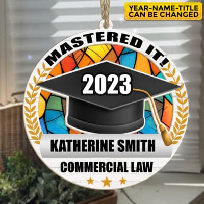 Alternative view of Personalized Mastered It 2023 2024 Graduation Suncatcher Ornament - Custom College Graduation Gifts