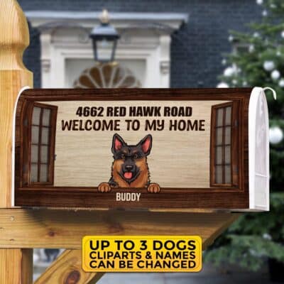 Alternative view of Personalized Dog Breeds Welcome To Our Home Mailbox Cover Magnetic - Dog Lover Decorative Post Letter Box Decor