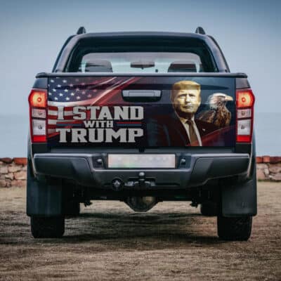 I Stand With Trump 2024 Eagle Truck Tailgate Decal Sticker Wrap - Vinyl Graphic Decal Bumper Sticker