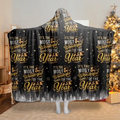 It's The Most Wonderful Time Of The Year Hooded Blanket - Christmas Blanket With Hat