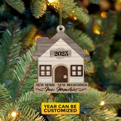 Personalized New Home New Beginnings New Memories 2 Layered Wood Ornament Keepsake