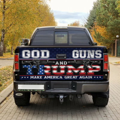 God Guns And Trump Make America Great Again Truck Tailgate Decal Sticker Wrap - Vinyl Graphic Decal Bumper Sticker