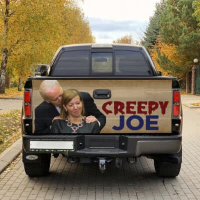 Creep Joe Funny Biden Sniffing Stephanie Carter Truck Tailgate Decal Sticker Wrap - Vinyl Graphic Decal Bumper Sticker