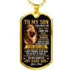 Lion Dad To My Son Never Forget That I Love You Hope You Believe In Yourself Dog Tag Pendant Necklace