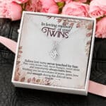 In Memory Of Your Twins Loss Of Twins Love Message Pendant Necklace - Twins Miscarriage Gifts