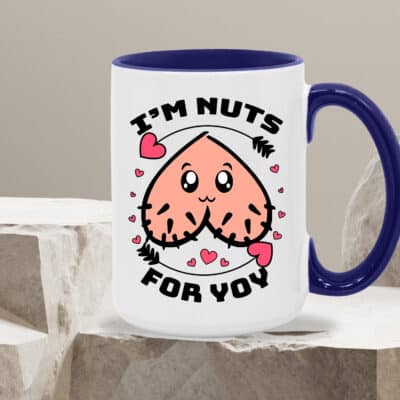 Alternative view of I'm Nuts For You Funny Valentine Accent Coffee Mug - Naughty Valentines Day Mug Gifts