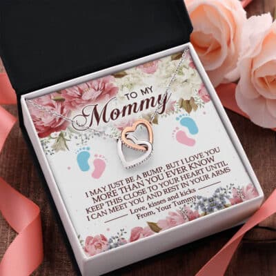 To My Mommy I May Just Be A Bump But I Love You More Than You Ever Know Pendant Necklace - Expecting Mom Gifts