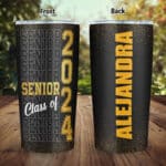 Personalized Class of 2024 Senior High School Graduate Graduation Party Costume Insulated Tumbler Cup with Lid