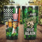 Make St Patrick's Day Great Again Funny Trump Insulated Tumbler Cup With Lid and Straw