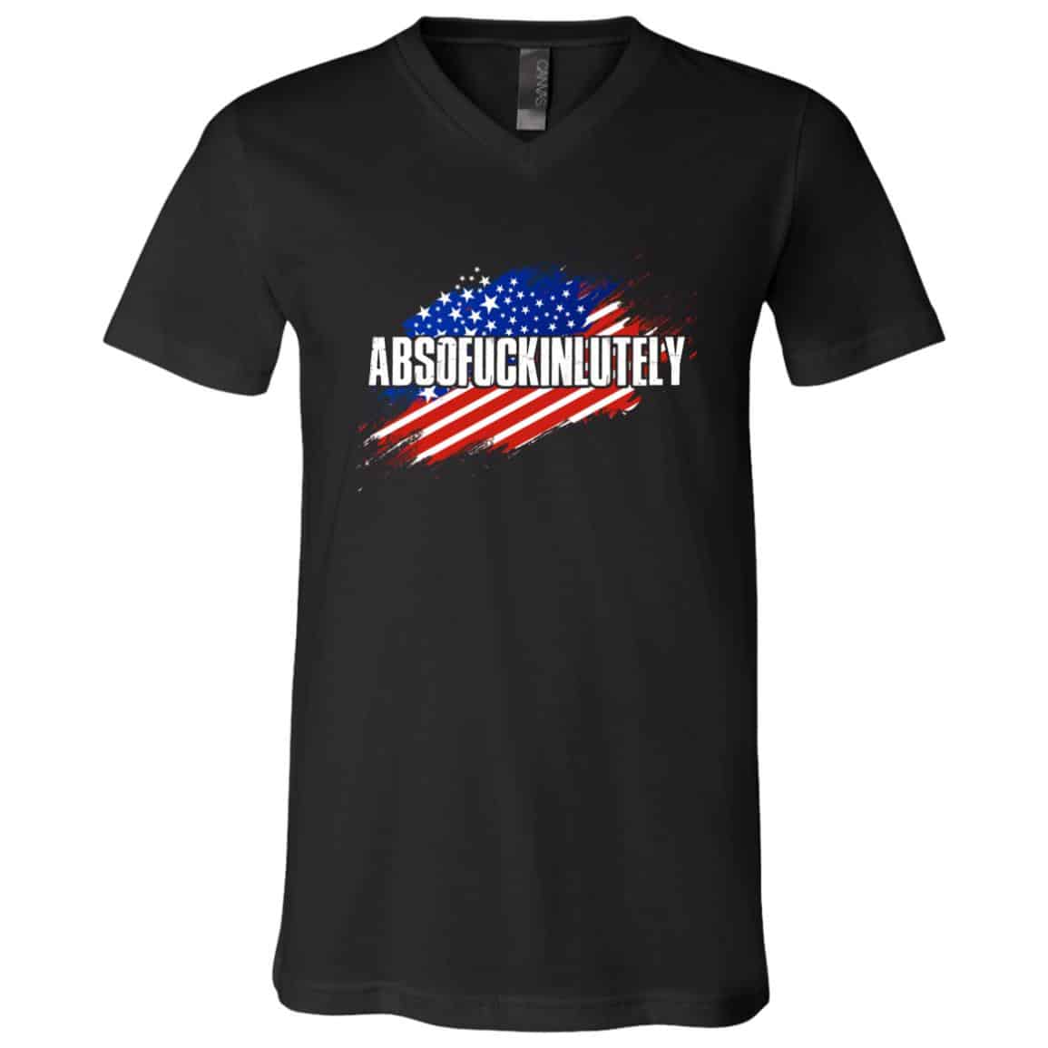 Absofuckinlutely, Black, V-Neck T-Shirt