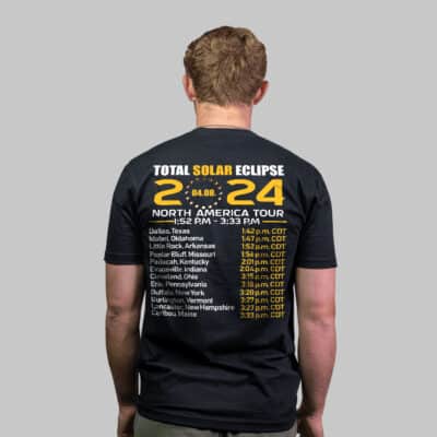 Alternative view of Total Solar Eclipse 2024 North America Tour Print On Back T-Shirt Only - Astronomy Lover Plain Front Shirt