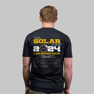 Alternative view of Total Solar Eclipse 2024 Canadian Tour Print On Back T-Shirt - Astronomy Lover Plain Front Shirt