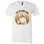 Telling Dad T-Shirt, White, V-Neck T-Shirt