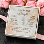 To My Bonus Daughter Family Isn't Always Good Message Card Pendant Necklace - Stepdaughter Gifts