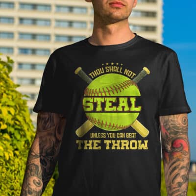 Thou Shall Not Steal Unless You Can Beat The Throw Funny Softball T-Shirt - Youth Shirt For Kids