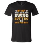 My Boy Swing, Black, V-Neck T-Shirt