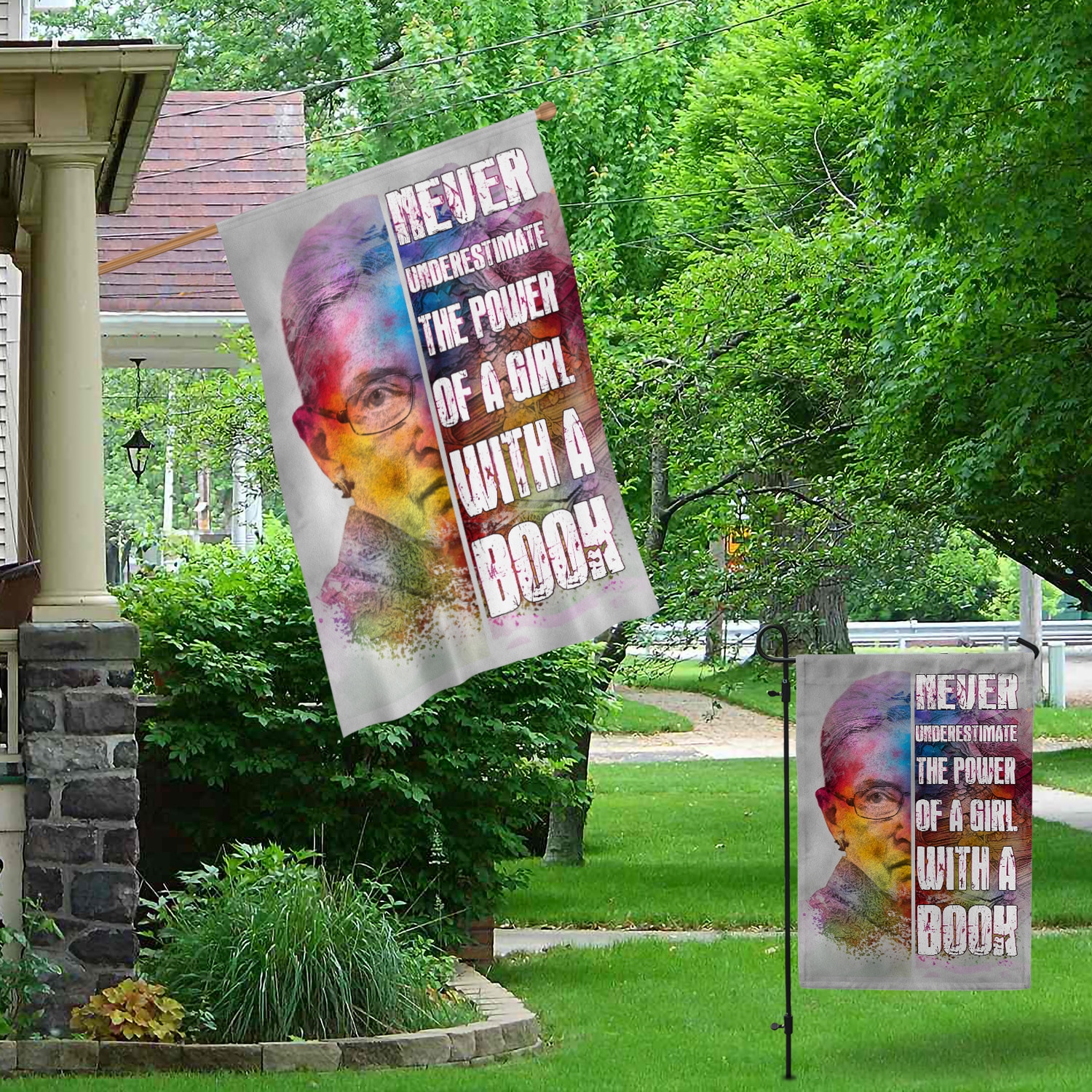 1VT. RBG The Power Of A Girl With Book flag mk1