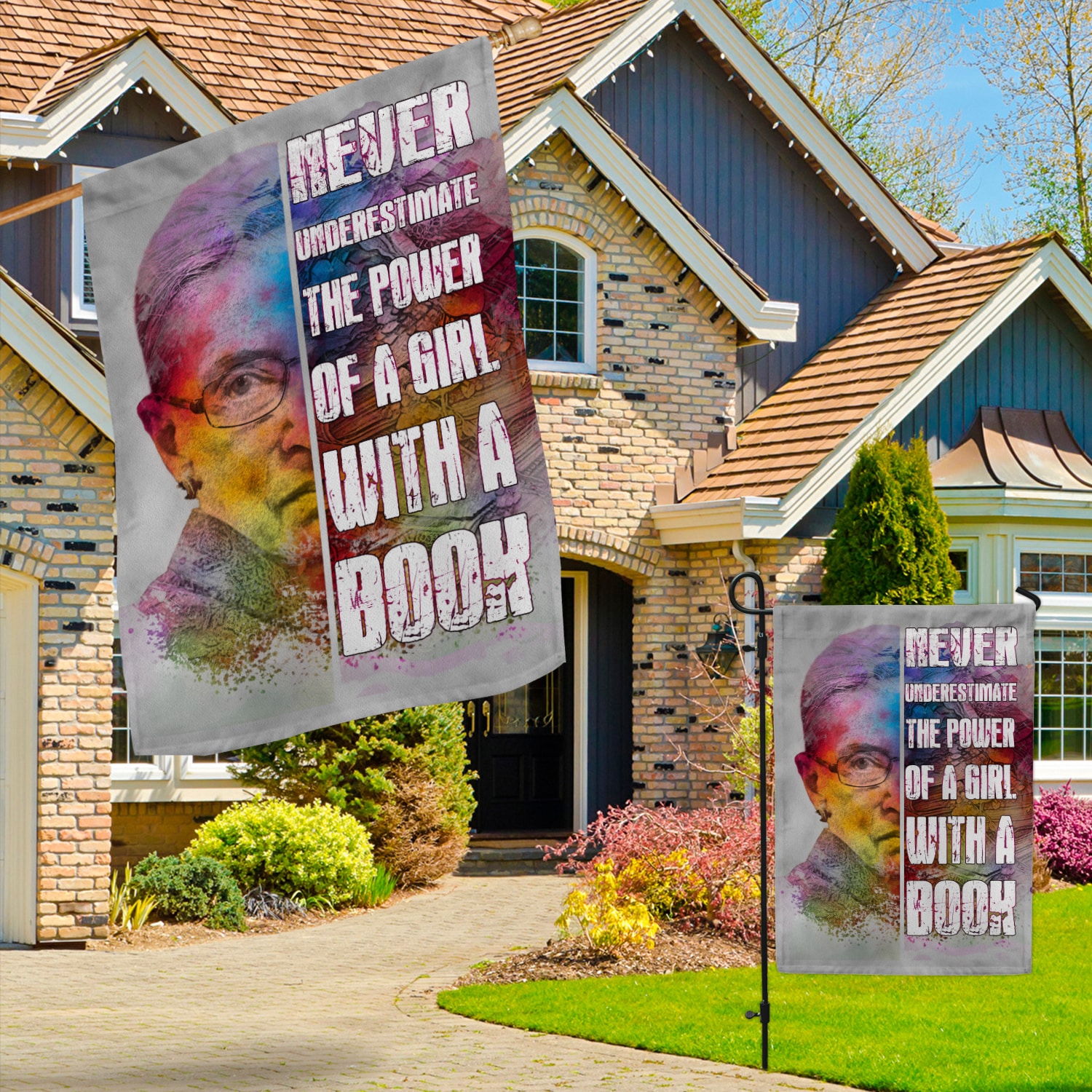 1VT. RBG The Power Of A Girl With Book flag mk2