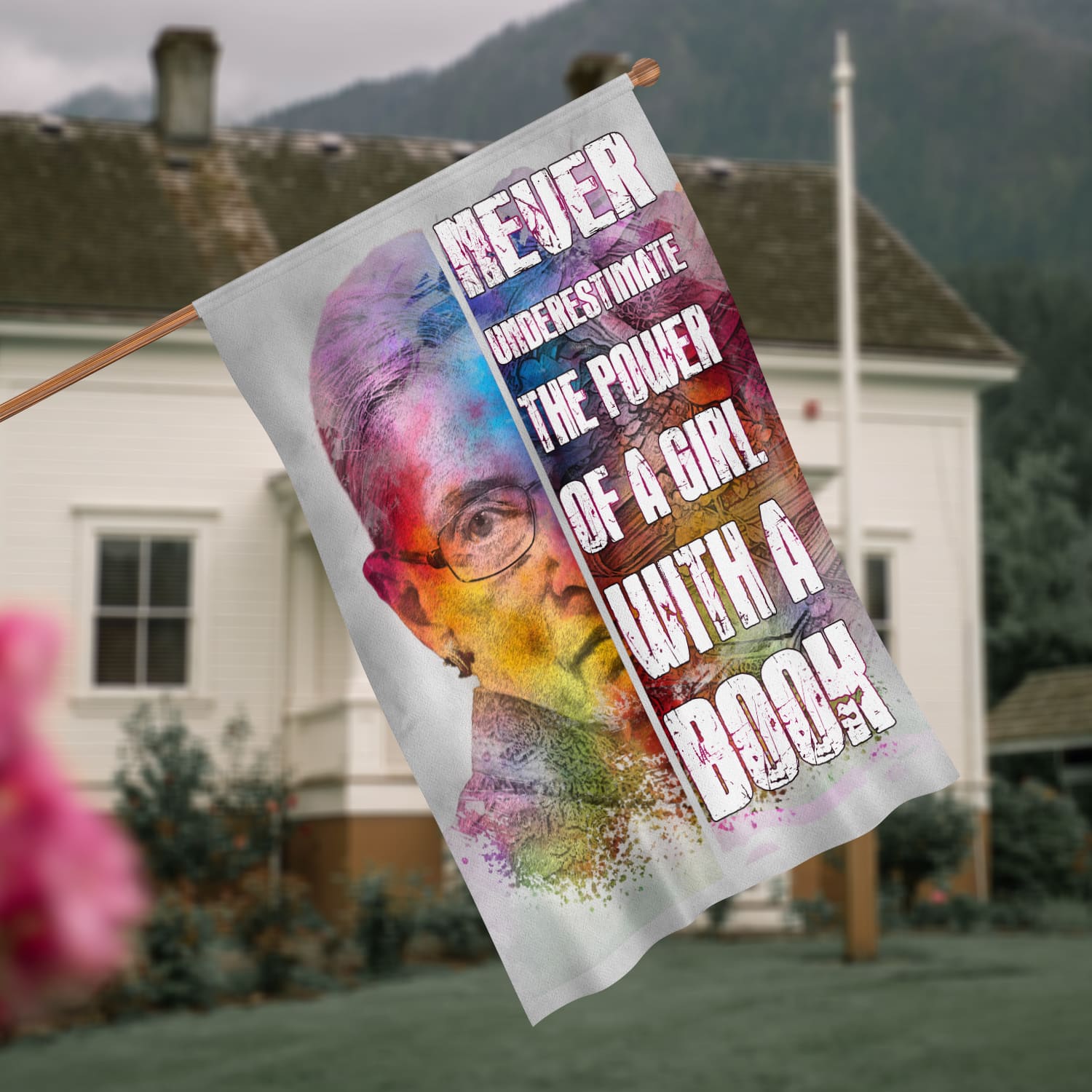 1VT. RBG The Power Of A Girl With Book flag mk9