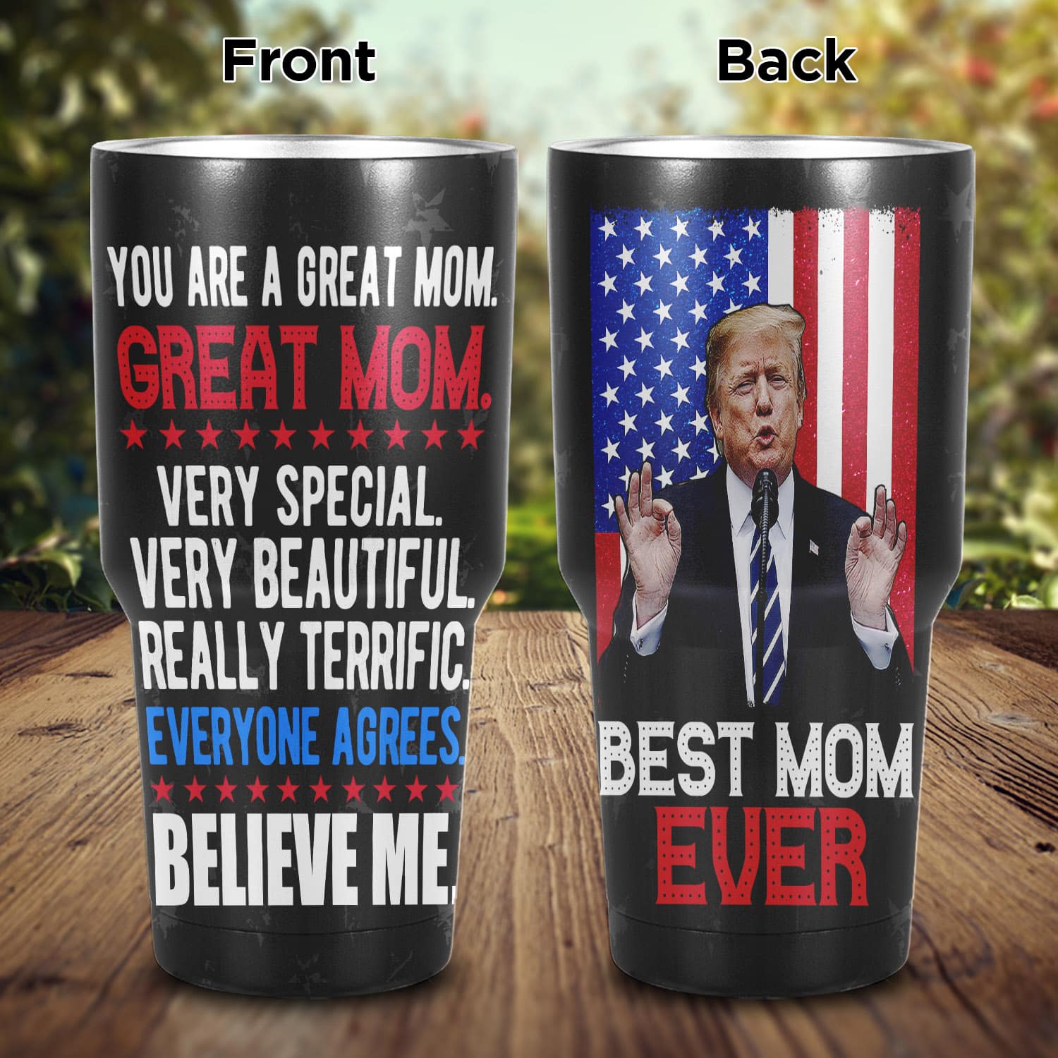 Mockup Main Feature Image 30OZ Curved Tumbler 3VT. Trump Great Mom
