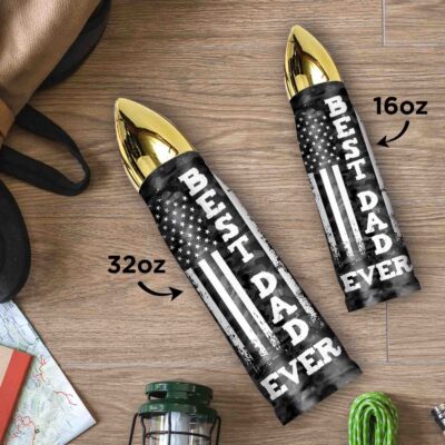 Alternative view of Personalized Best Dad Ever Bullet Tumbler Stainless Steel Tumbler - Fathers Day Gift for Dad - Dad Gifts for Fathers Day
