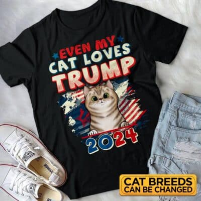 Alternative view of Even My Cat Loves Trump 2024 T-Shirt - Support Trump 2024 Shirt
