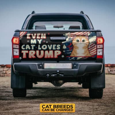 Alternative view of Personalized Even My Cat Loves Trump 2024 Truck Tailgate Decal Sticker Wrap - Vinyl Graphic Decal Bumper Sticker