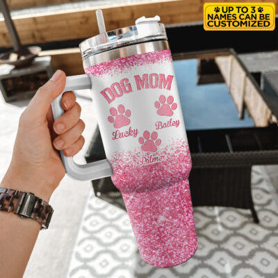 Alternative view of Personalized I Prefer Dogs Over People Insulated Tumbler Cup With Handle and Straw - Dog Mom Tumbler Gifts