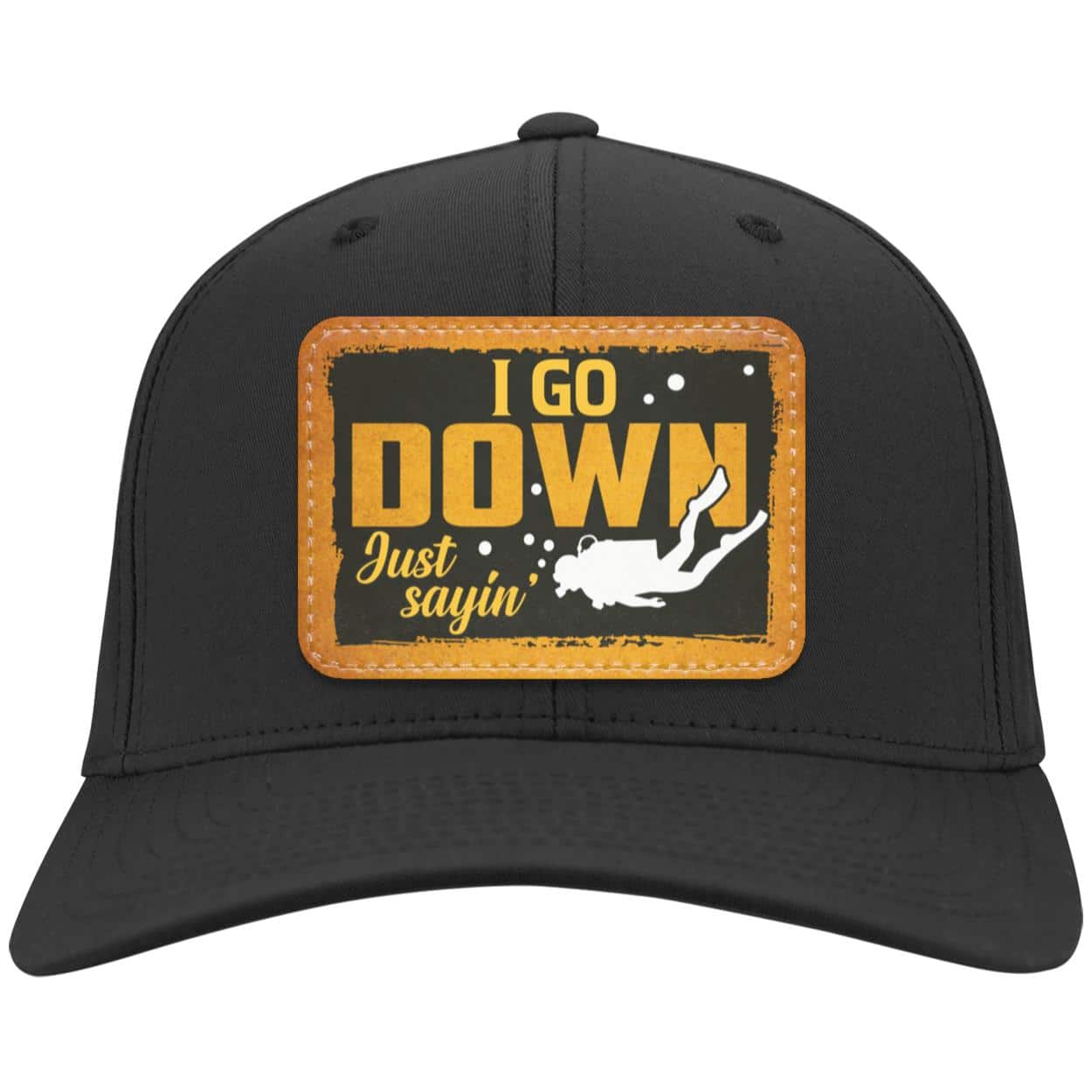 Patch Hat Test, Black, CLOSEOUT - CP80 Twill Cap - Patch