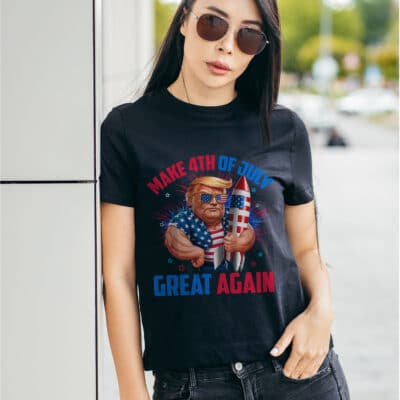 Alternative view of Make 4th of July Great Again Funny Trump T-Shirt - Support Trump 2024 Shirt