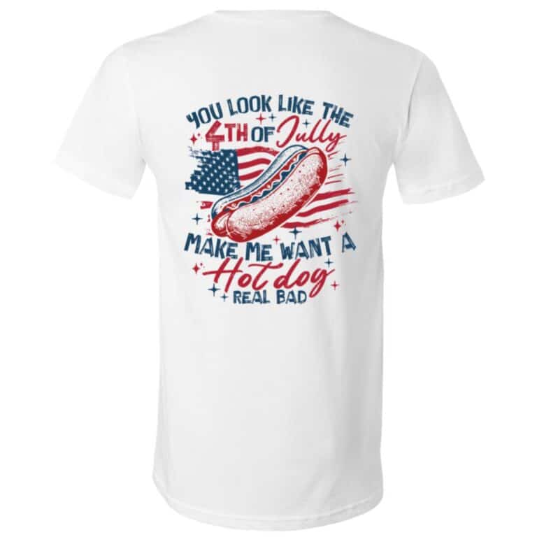 You Look Like The 4th of July T-Shirt, White, V-Neck T-Shirt