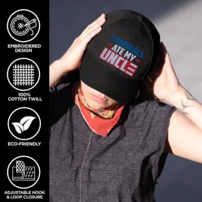 Alternative view of Cannibals Ate My Uncle Embroider Twill Hat Adjustable Cap for Men Women - Funny Joe Biden Hat Cap