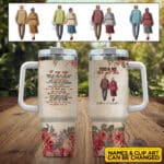 Personalized To My Wife 40oz Tumbler with Handle - Gifts for Wife - Romatic Valentines day gifts for Her - Valentines day gifts for wife