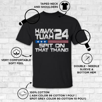 Alternative view of Hawk Tuah 24 Spit On That Thang Funny Political Election T-Shirt