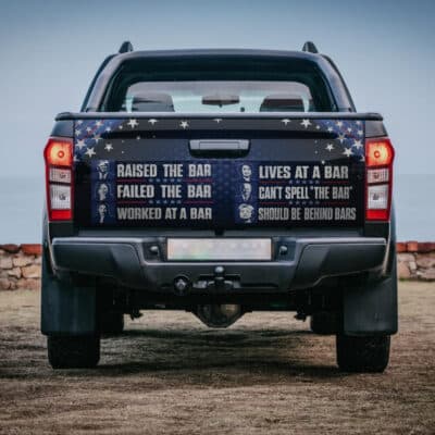 Raised The Bar Failed The Bar Should Be Behind Bars Funny Trump Harris Nancy Biden Truck Tailgate Decal Sticker Wrap