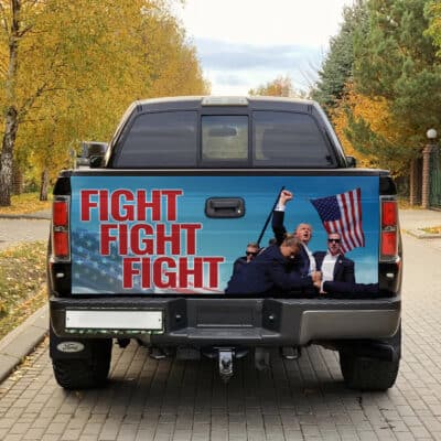 Alternative view of Fight Fight Fight Trump 2024 Truck Tailgate Decal Sticker Wrap - Support Trump Vinyl Graphic Decal Bumper Sticker