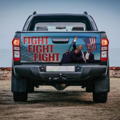 Fight Fight Fight Trump 2024 Truck Tailgate Decal Sticker Wrap - Support Trump Vinyl Graphic Decal Bumper Sticker