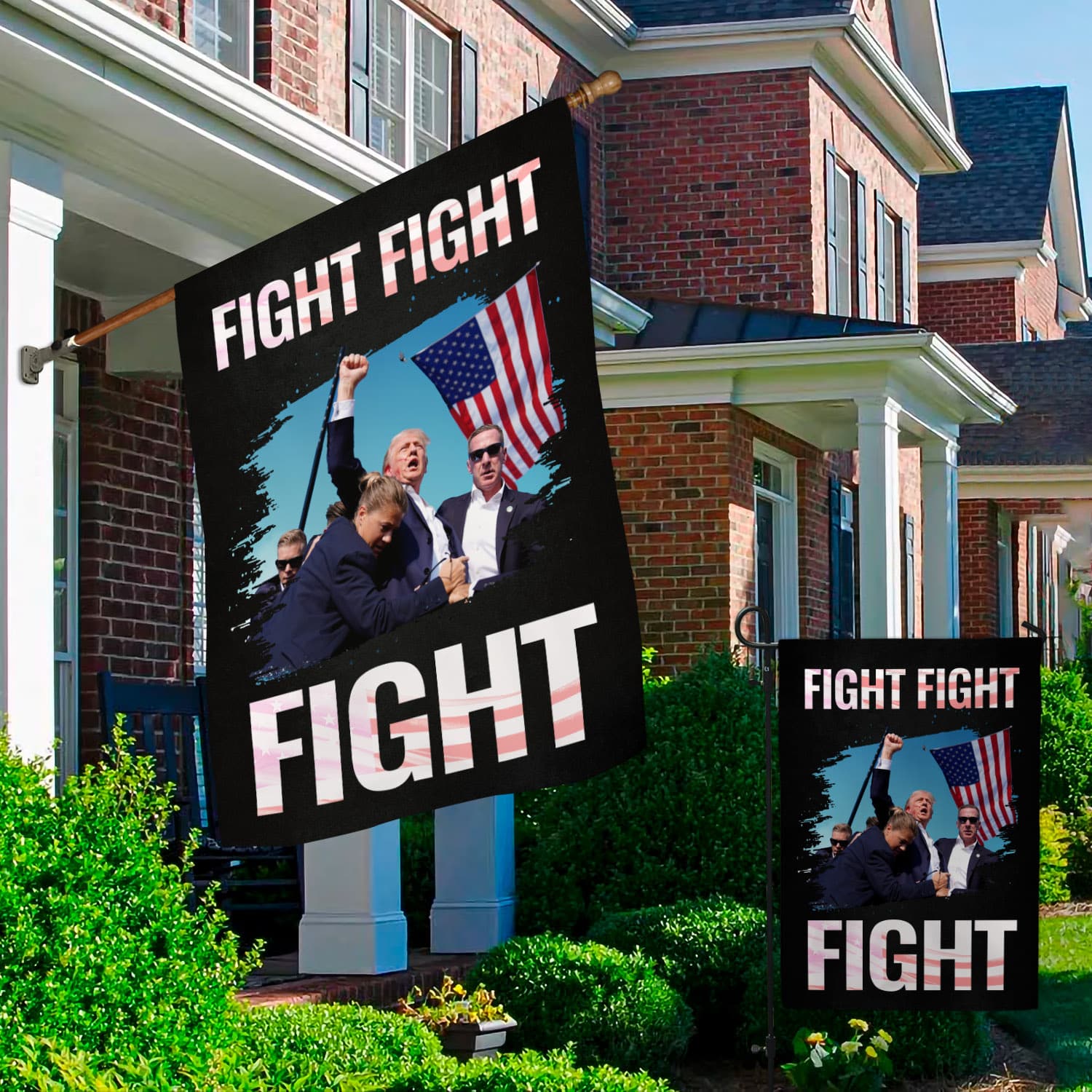 8VT. Trump Fight Fight Fight flag mk1